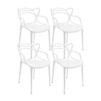Set De 4 Sillas Exterior Sidney Con Brazos - Blanco