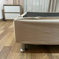 Forro Base Cama Terciopelo King Size Beige