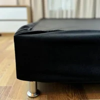 Forro Bsae Cama Terciopelo King Size Negro