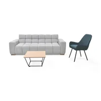 Sala con Sofá Cama Miami y Poltrona Noruega + Mesa Leeds