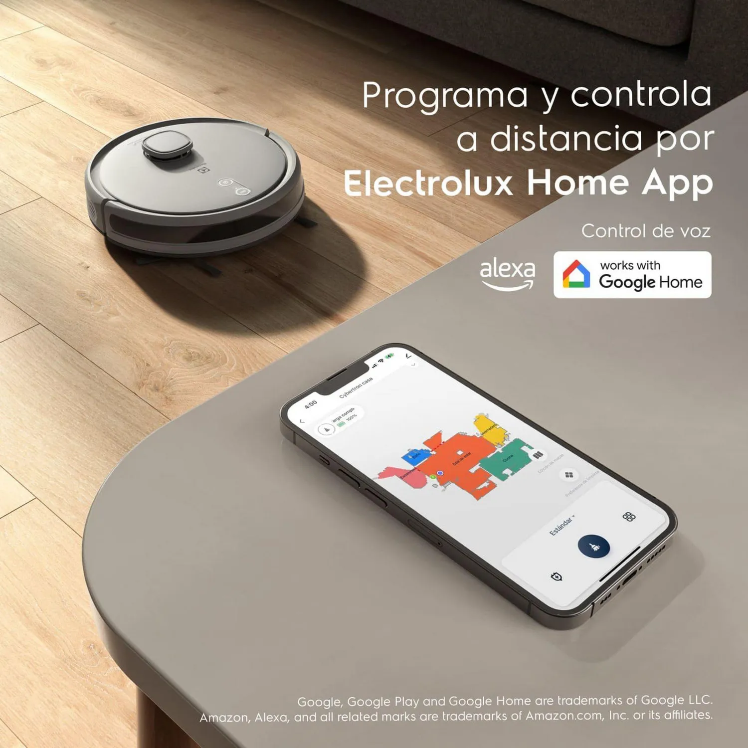 Aspiradora  Trapeadora Robot 4 en 1 con estación de descarga ERB80 Gris Electrolux 5