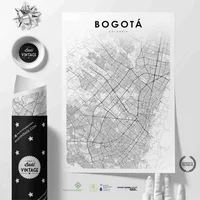 Mapa de Bogotá Blanco 50 x 35 cm