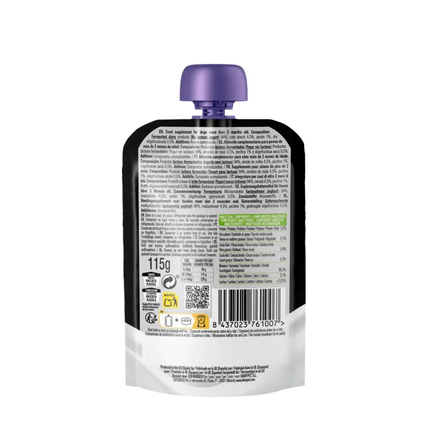 Snack Para Perro Cremoso Yowup Prebiotics 115G