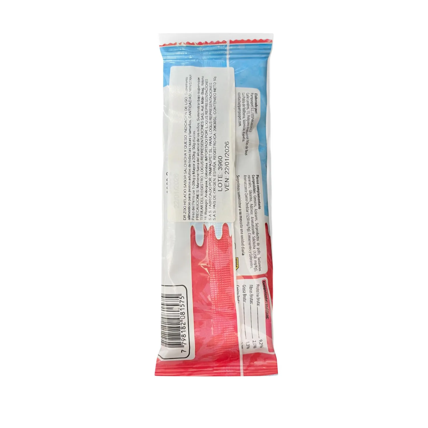 Helado Para Mascotas Salchicha Y Queso 50g Dr Zoo