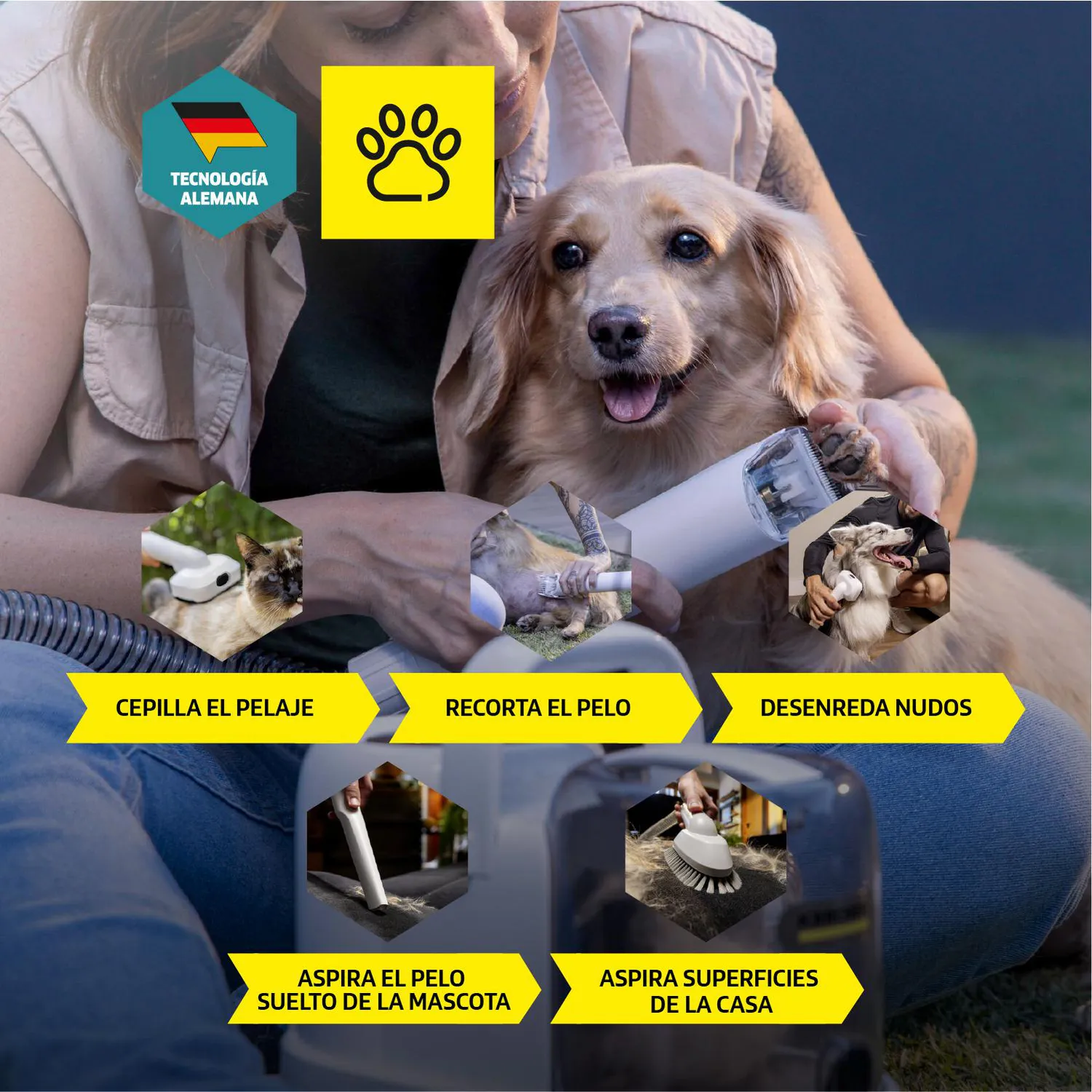 Aspiradora para Mascotas Pet Cleaner Filtro Hepa 300 Watts Blanco 6