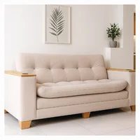 Sofá Cama Duo Box Beige Con Baúles Laterales Y Puerto De Carga