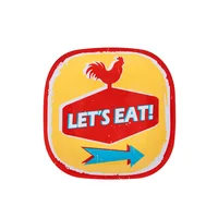 Plato Melamina Cuadrado Let´s Eat 20 cm