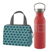Set x2 Lonchera Raya 9 Can + Botella de Hidratación Acero 700 ml Rosada
