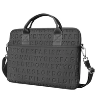 Bolso Cosmo Wiwu Negro Comp. Laptop 13” Impermeable Con Cremallera Protegida