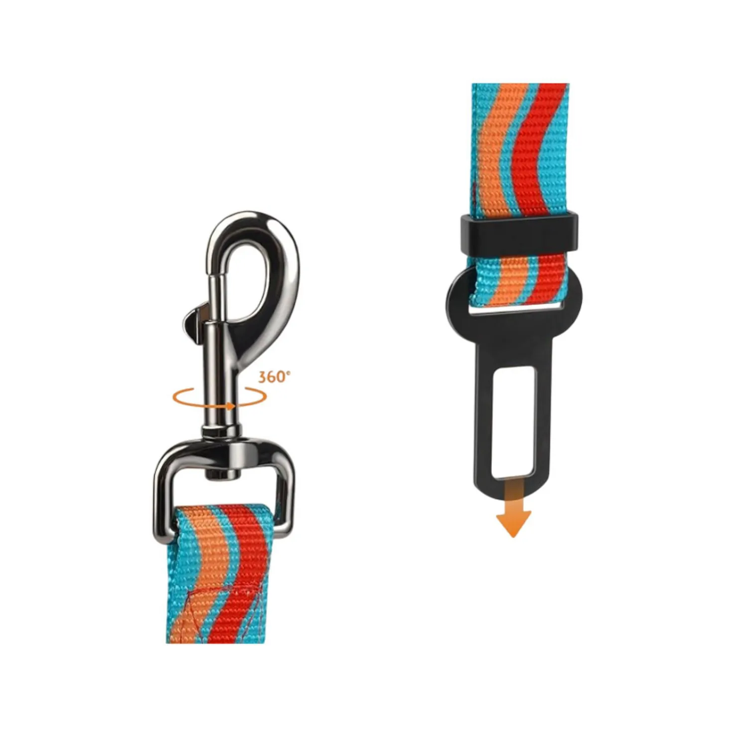 Correa Resortada Seguridad Mascotas Azul/naranja 3