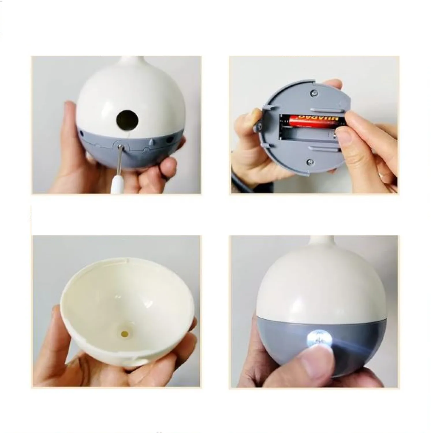 Juguete Interactivo Gato Dispensador Golosinas Gris 5