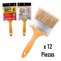 Brocha 4" - Cerda Blanca Display x 12