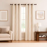 Set de 2 cortinas 140x220 cm Poyijq-Lino Ojalete Ivory Just Home Collection
