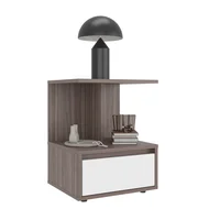 Mesa De Noche Miki 51X40X35 Rta Avellana Blanco