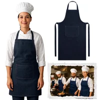 Set X2 Delantales Profesionales en Jean Denim para Cocina con Bolsillos