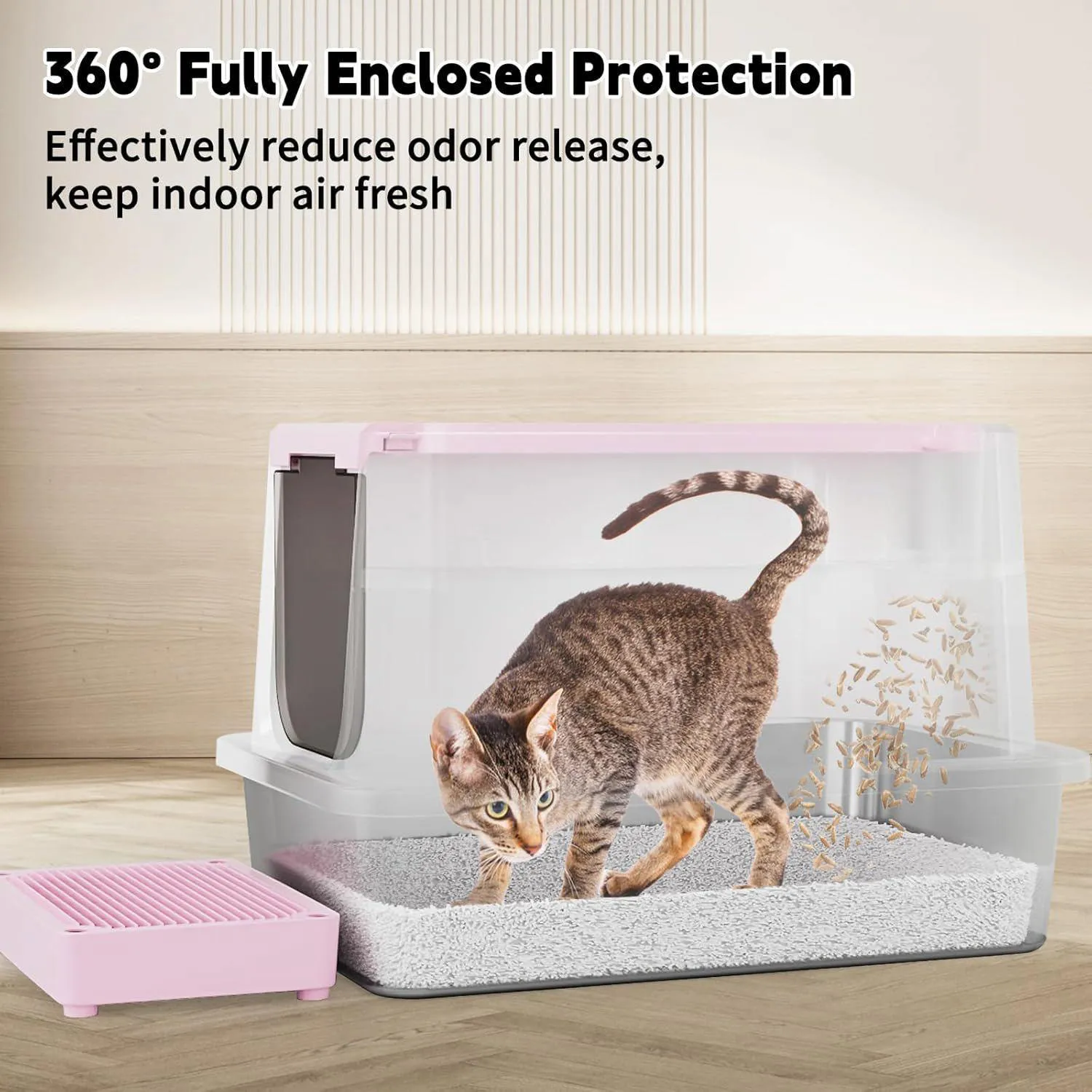 Caja De Arena Para Gatos Rizzari Acero Inoxidable Cerrada Grande Antifugas 7
