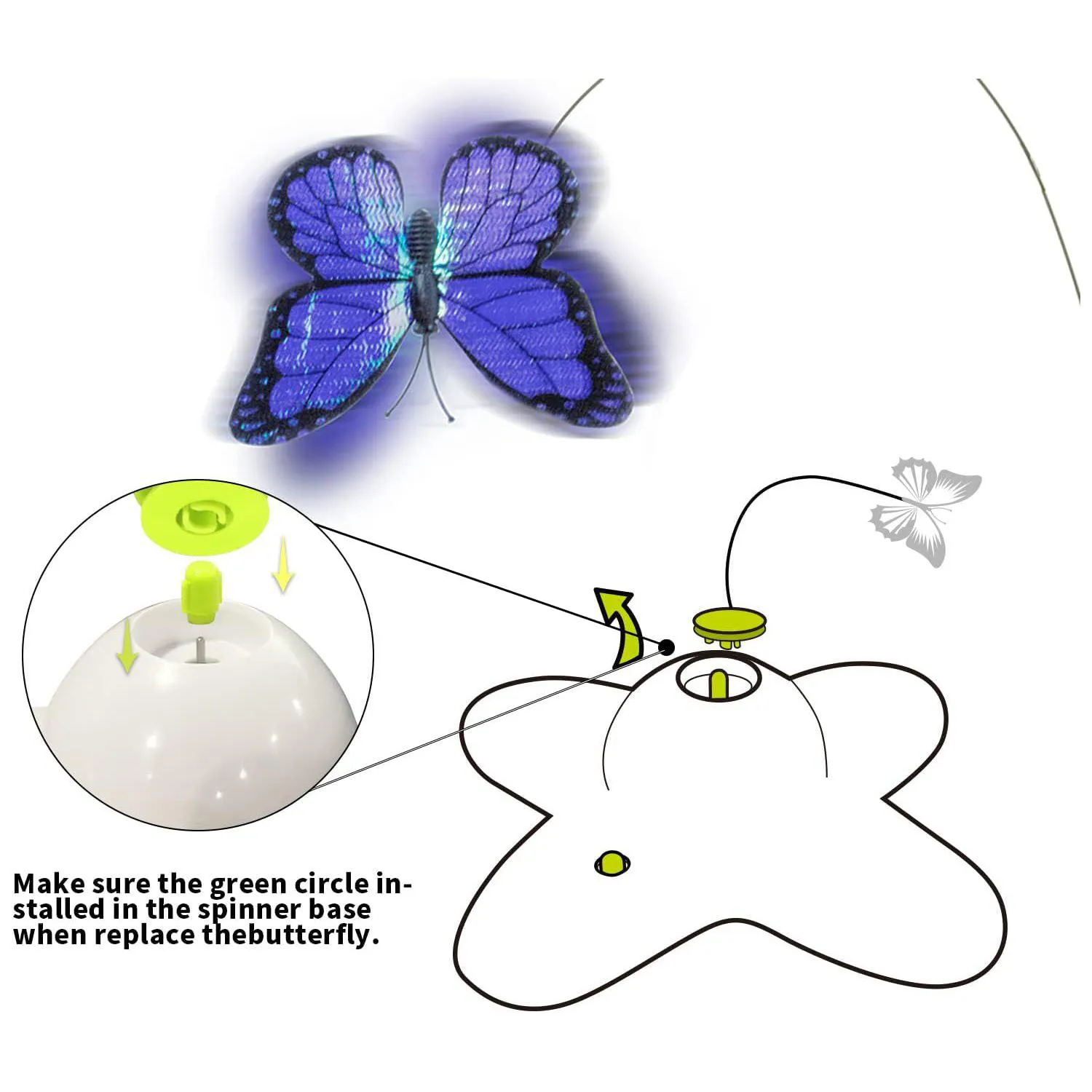 Juguete Interactivo ALL FOR PAWS Para Gatos Con Mariposa Giratoria 7