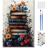 Kit De Pintura Por Números Para Adultos Con Marco Diseño Floral Para Decoración