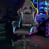 Silla Gamer Bigzzia Con Luces RGB Ergonómica De Respaldo Alto