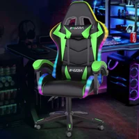 Silla Gamer Bigzzia Con Luces LED RGB y Respaldo Alto Ergonómico