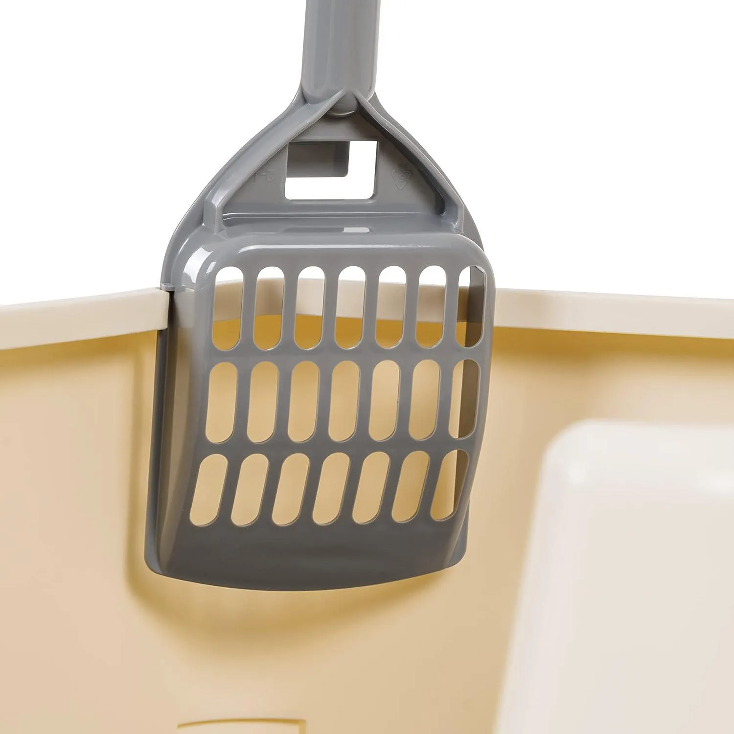 Caja De Arena Para Gatos Amazon Basics Grande Con Lados Altos Y Cuchara Incluida 3