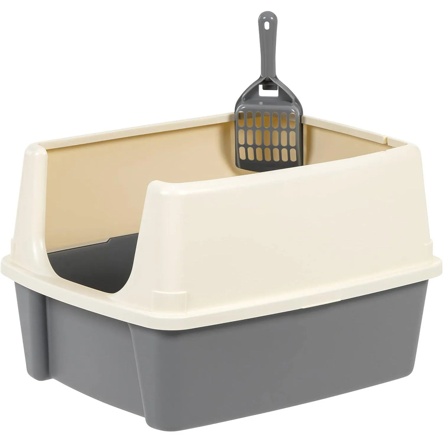 Caja De Arena Para Gatos Amazon Basics Grande Con Lados Altos Y Cuchara Incluida 5