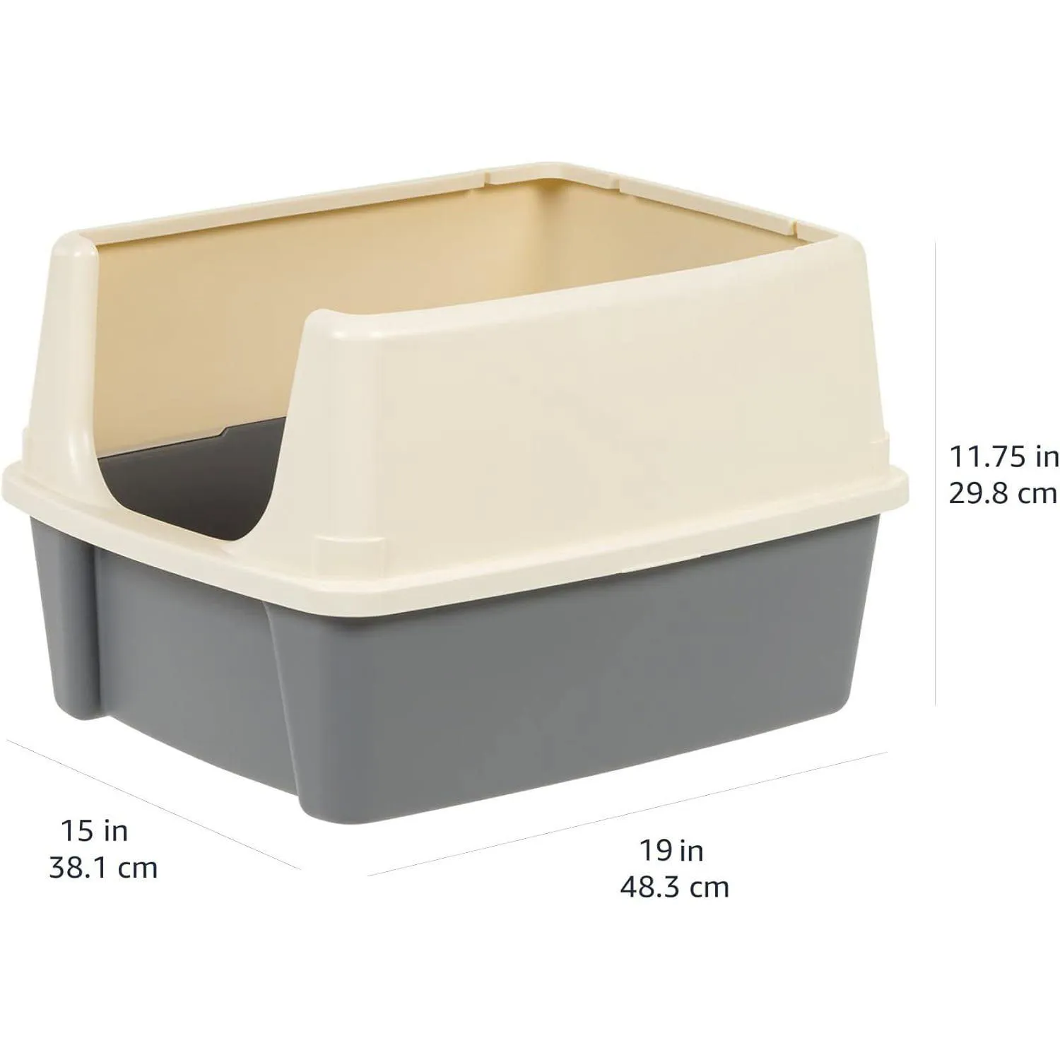 Caja De Arena Para Gatos Amazon Basics Grande Con Lados Altos Y Cuchara Incluida 6