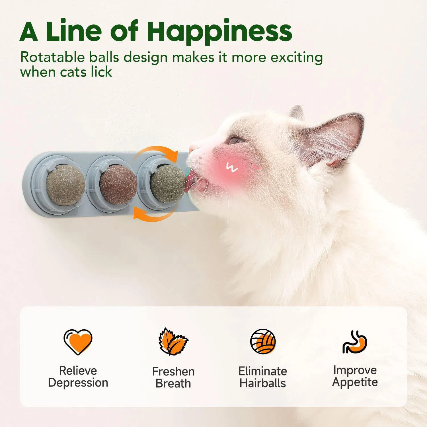 Juguete De Hierba Gatera Para Gatos Con Bolas Giratorias Y Limpieza Dental 3