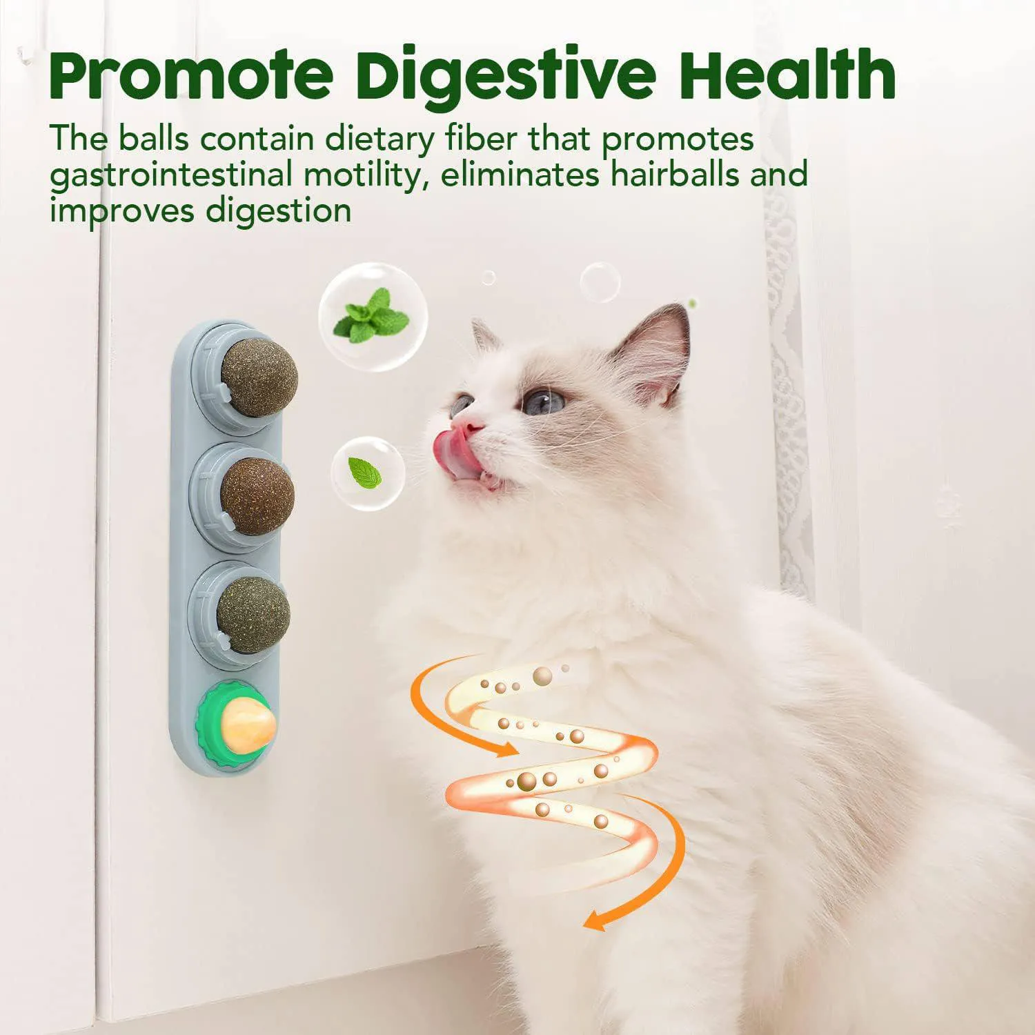 Juguete De Hierba Gatera Para Gatos Con Bolas Giratorias Y Limpieza Dental 4