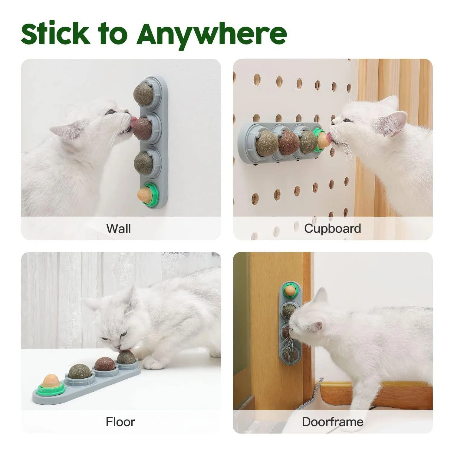 Juguete De Hierba Gatera Para Gatos Con Bolas Giratorias Y Limpieza Dental 6