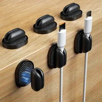 Organizadores De Cables Magnéticos Autoadhesivos Puretor Negros Reutilizables 6 Piezas