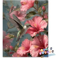 Kit De Pintura Por Números Colibrí Para Adultos Sobre Lienzo Acrílico