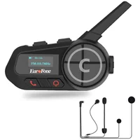 Eurofone Intercom Moto Bluetooth con Pantalla para 6 Riders