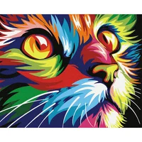 Kit De Pintura Por Números De Gato Colorido Para Niños Y Adultos Principiantes