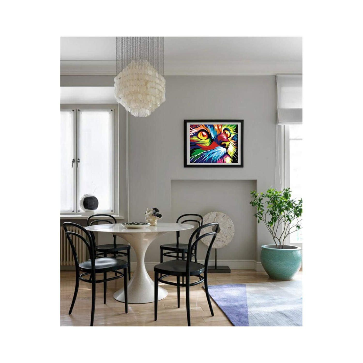 Kit De Pintura Por Números Komking – Lienzo De 16x20 Pulgadas Con Gato Mágico, Incluye Pinturas Acrílicas Y Pinceles, Ideal Para Adultos Y Niños, Regalo Creativo Sin Marco