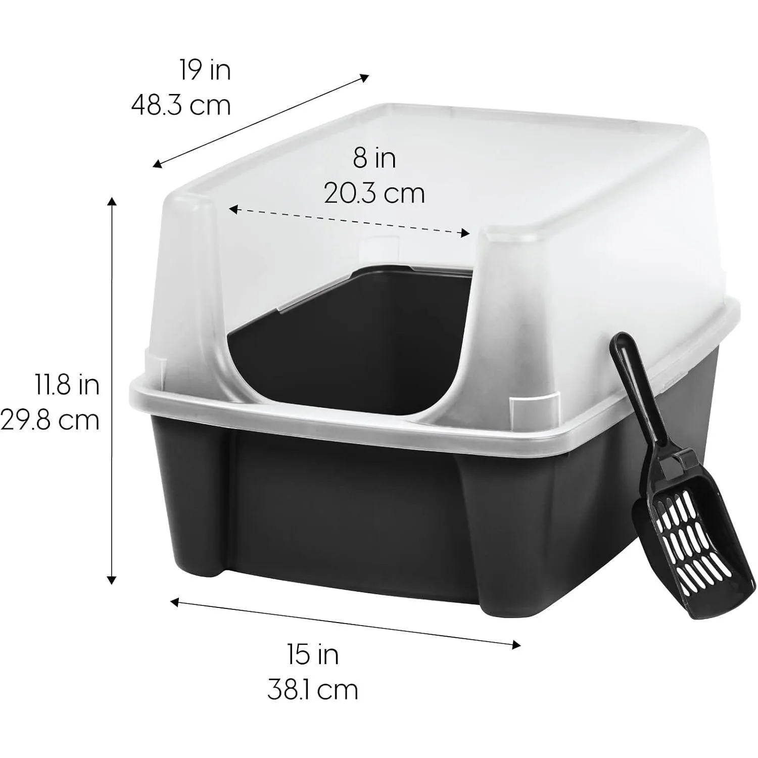 Caja De Arena Para Gato Grande Con Paredes Altas Y Cuchara Incluida