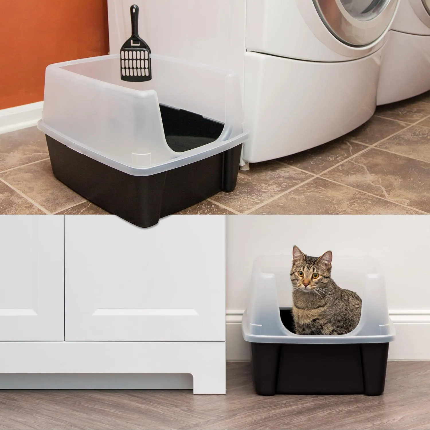 Caja De Arena Para Gato Grande Con Paredes Altas Y Cuchara Incluida 3