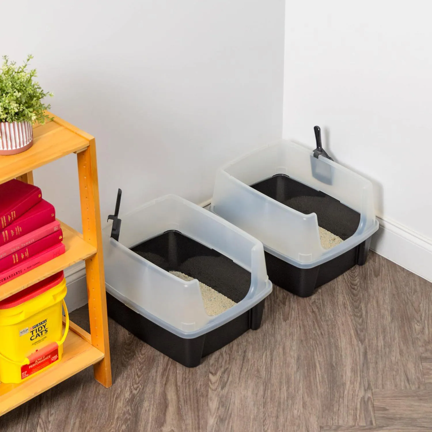 Caja De Arena Para Gato Grande Con Paredes Altas Y Cuchara Incluida 9