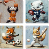 Kit De Pintura Por Números Animales Para Niños Con Lienzo Enmarcado Y Acrílicos