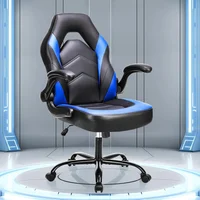 Silla Gamer Ergonómica Azul Con Soporte Lumbar Y Reposabrazos Abatibles