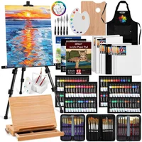 Kit De Pintura Profesional Todo En Uno Con Caballetes Y 179 Piezas Para Artistas