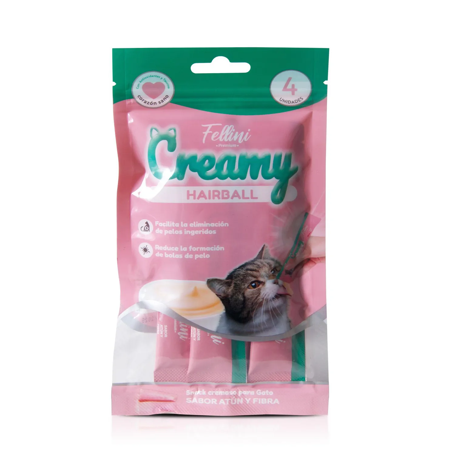 Snack Para Gato Húmedo Creamy Hairball X 4 Unidades