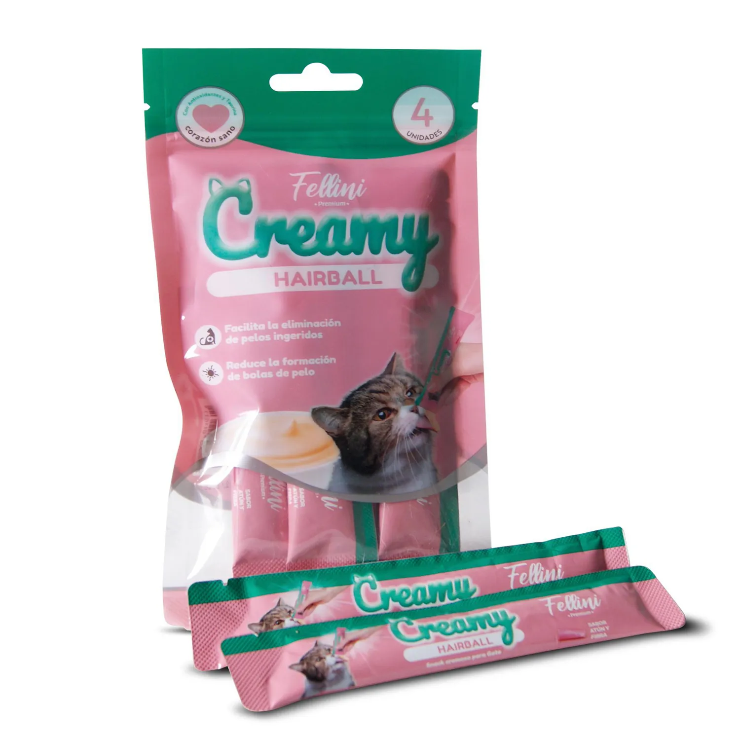 Snack Para Gato Húmedo Creamy Hairball X 4 Unidades 3