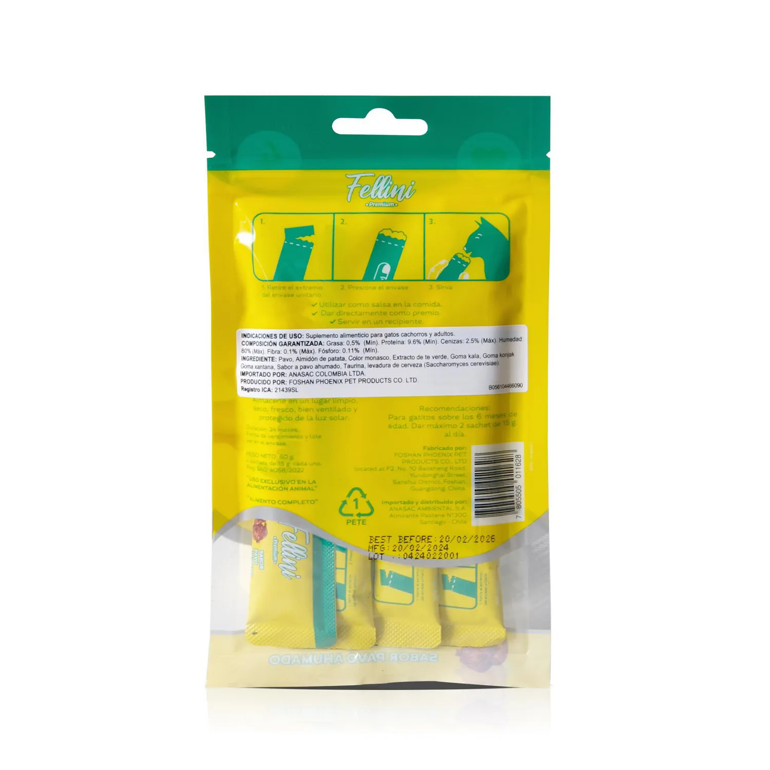 Snack Para Gato Húmedo Creamy Light X 4 Unidades