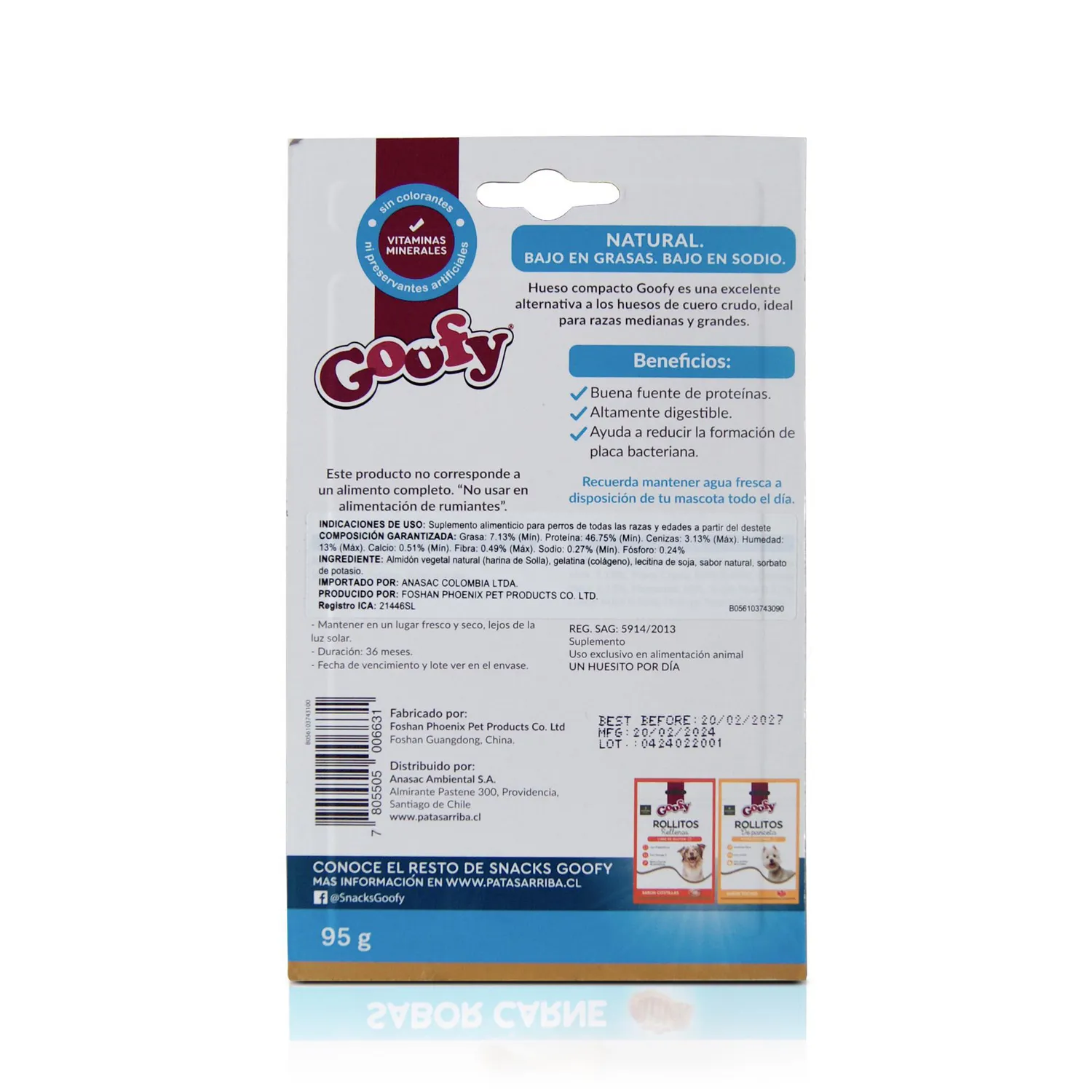 Snack Para Perro Hueso Compacto X 95 Gramos