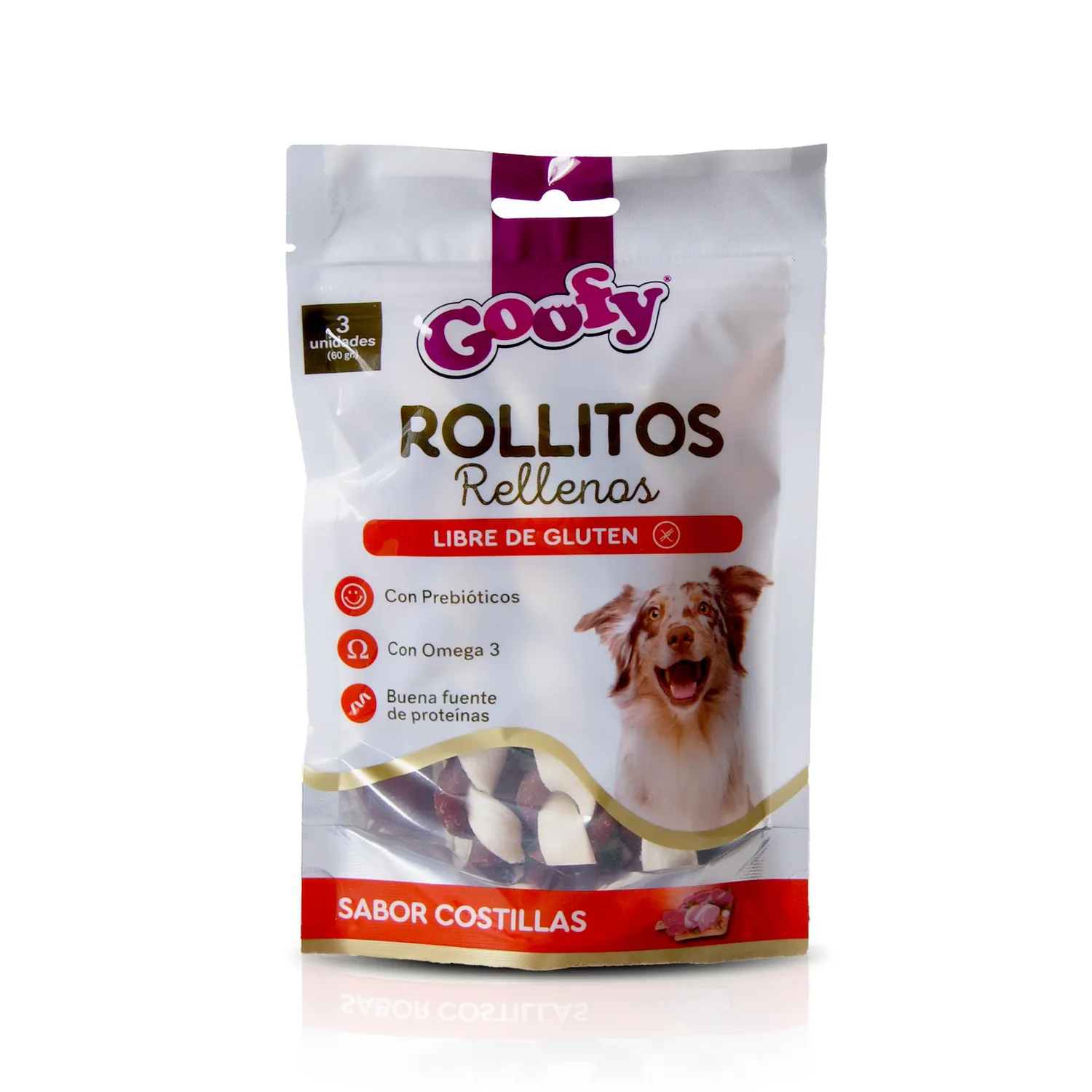 Snack Para Perro Rollitos Rellenos X 60 Gramos
