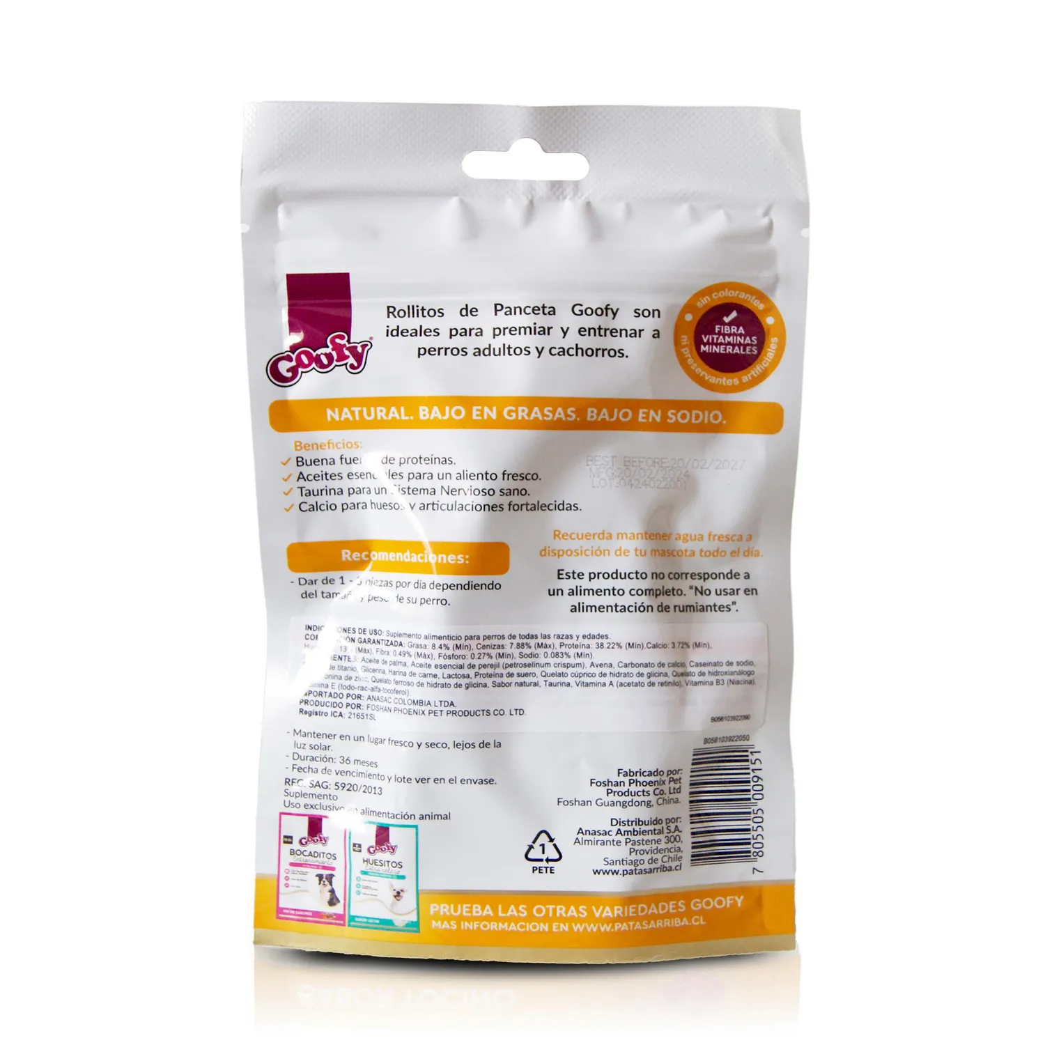 Snack Para Perro Rollitos Panceta X 70 Gramos