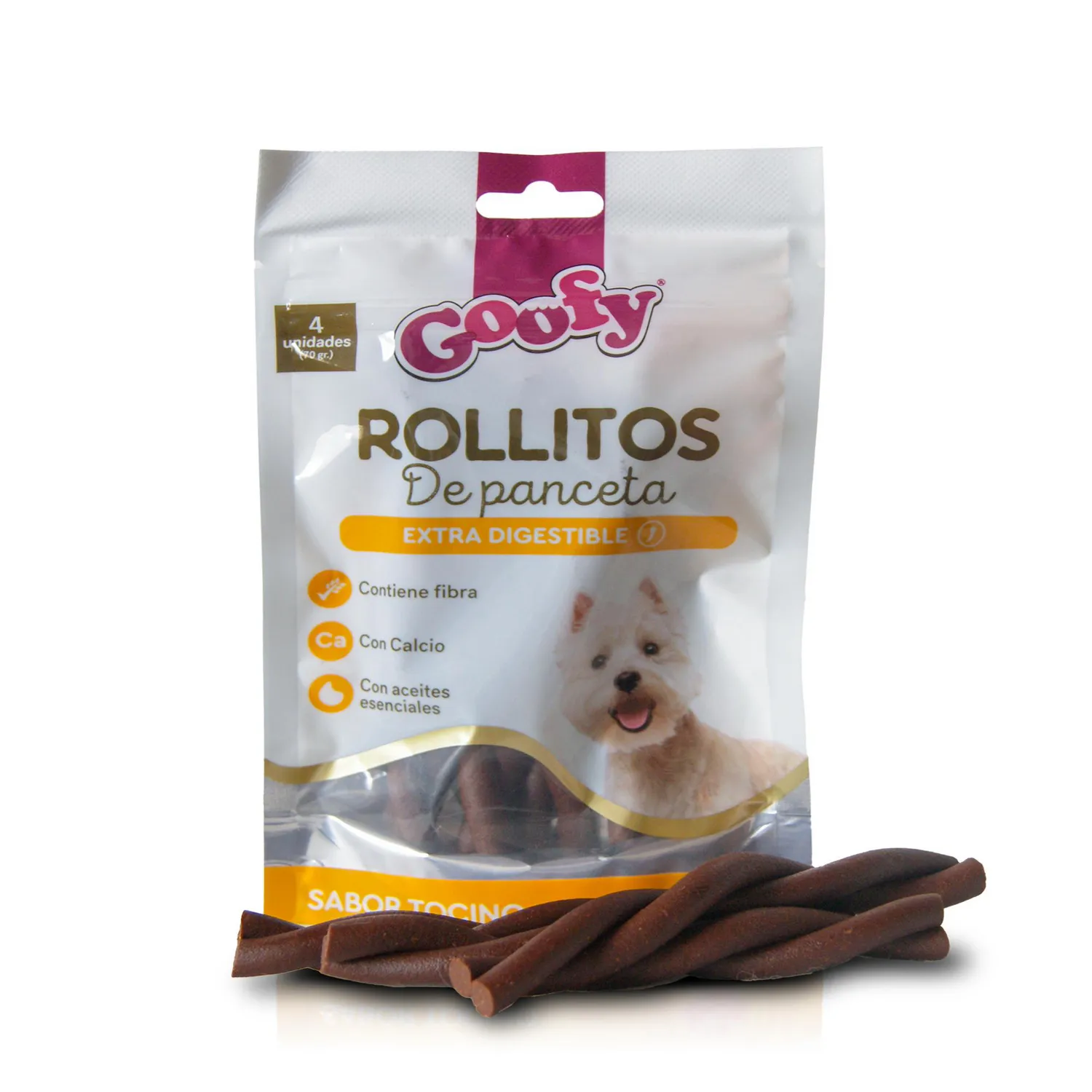 Snack Para Perro Rollitos Panceta X 70 Gramos 3