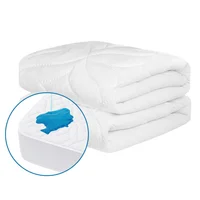 Protector Colchón Sencillo Antifluido Microfibra Con Banda