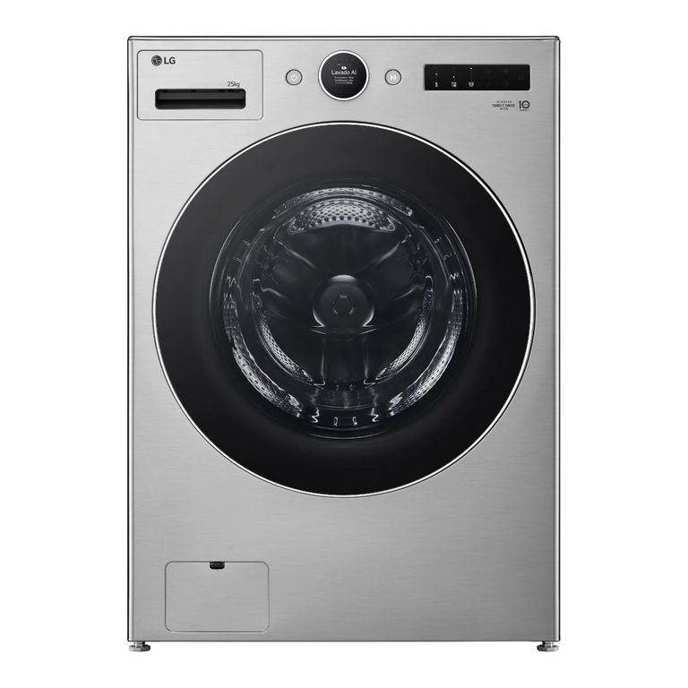 Lavadora Lg Carga Frontal 25kg Plata Aidd™ Turbowash™ Steam™